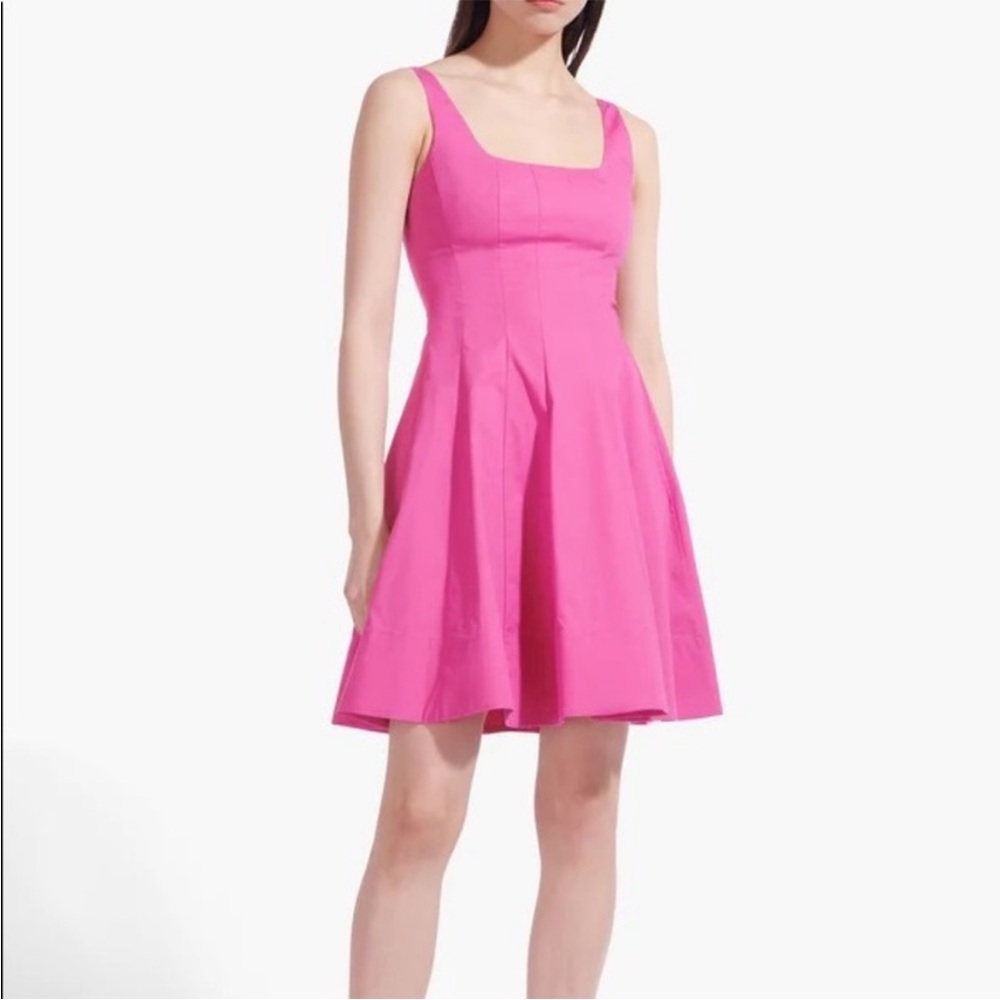 STAUD mini wells dress in Peony
